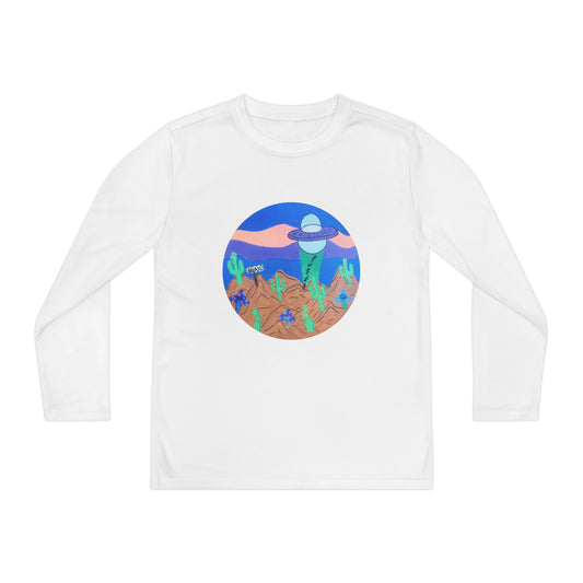 Youth Long Sleeve Tee — Desert UFO Graphic