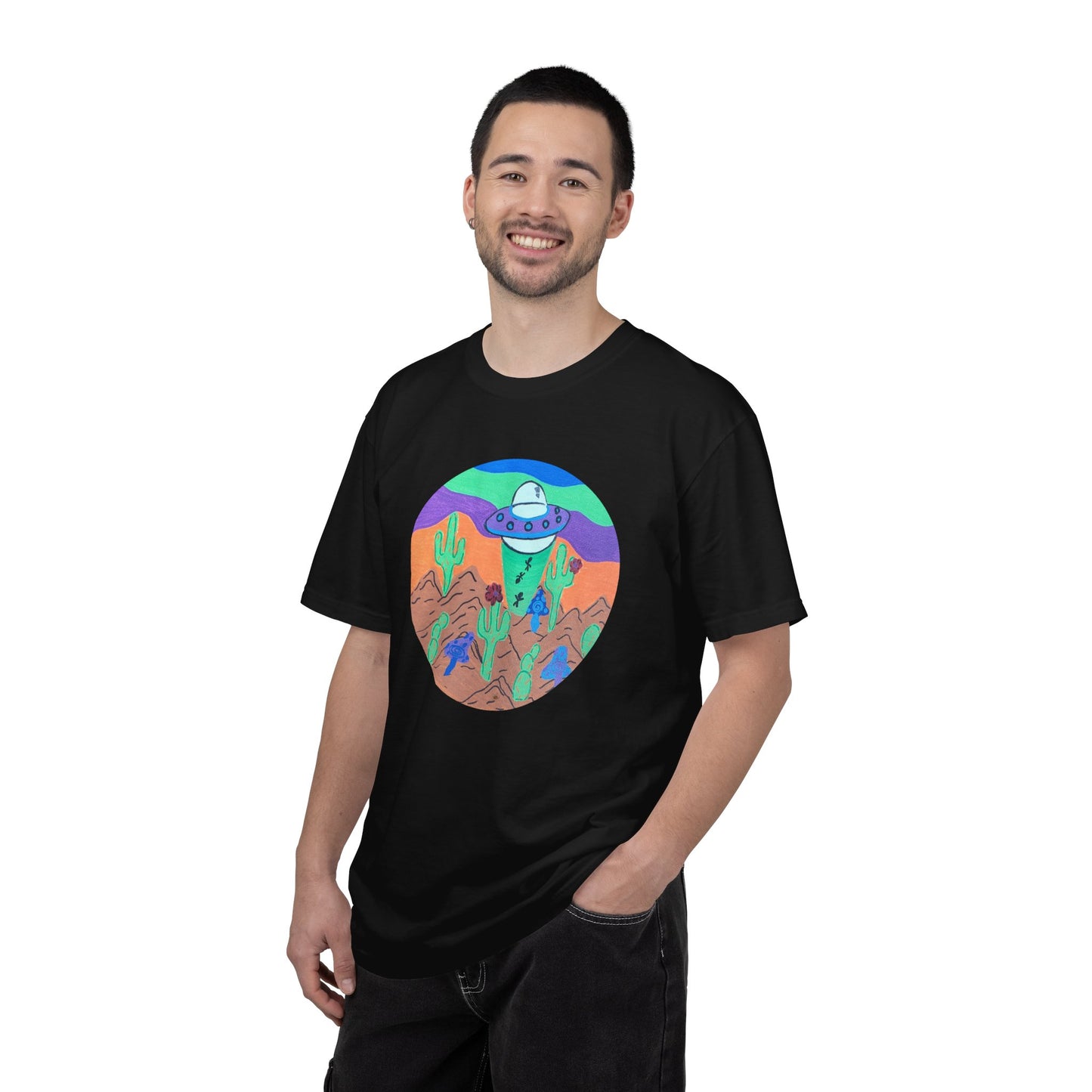 Alien Desert UFO T-Shirt — Retro Cactus Southwestern Graphic Tee