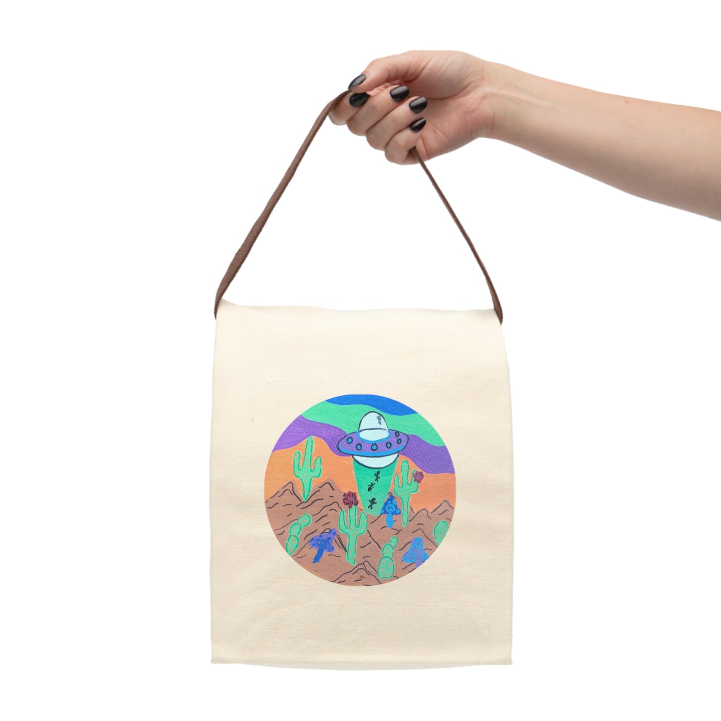 Canvas Lunch Bag — Desert UFO design. Day Tripper Lunch Bag