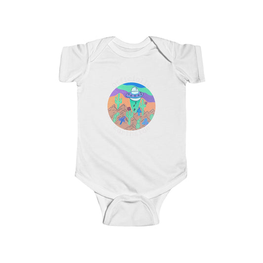 Desert UFO Baby Bodysuit — Cute Alien Nursery Graphic Infant Onesie