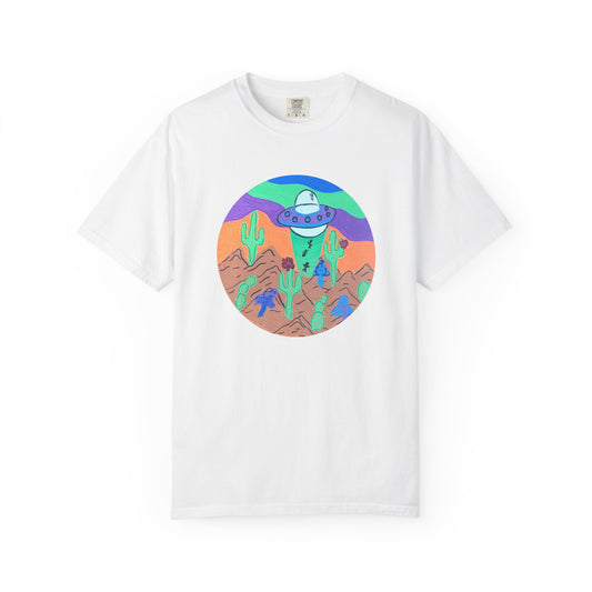 Alien Desert UFO T-Shirt — Retro Cactus Southwestern Graphic Tee