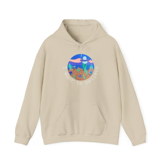 Hoodie - "I Want to Believe" UFO Alien Graphic Hoodie