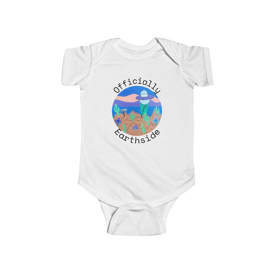 Infant Bodysuit “Officially Earthside” Cute Alien Baby Onesie