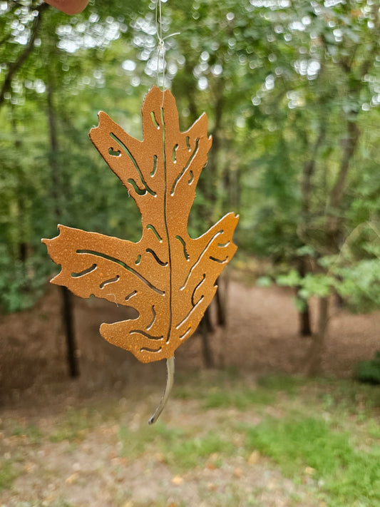 Metal Leaf, Brown Leaf, Leaf Decor, Fall Leaf Hanging, Leaf Sun Catcher
