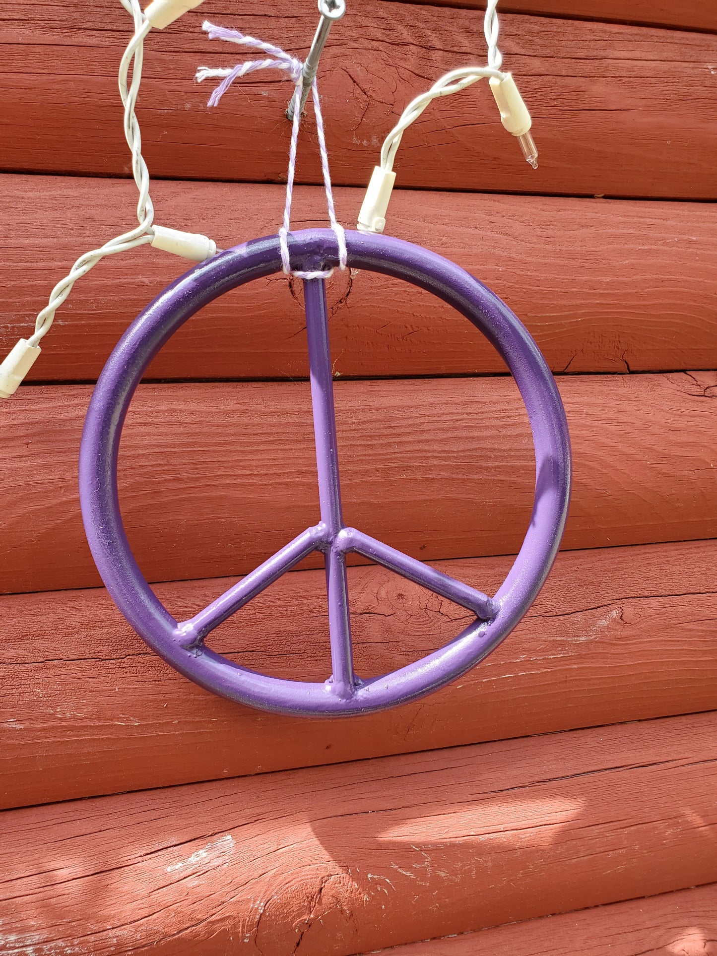 Purple Peace Sign, Metal Peace Sign, Peace Sign Gift, Hanging peace Sign