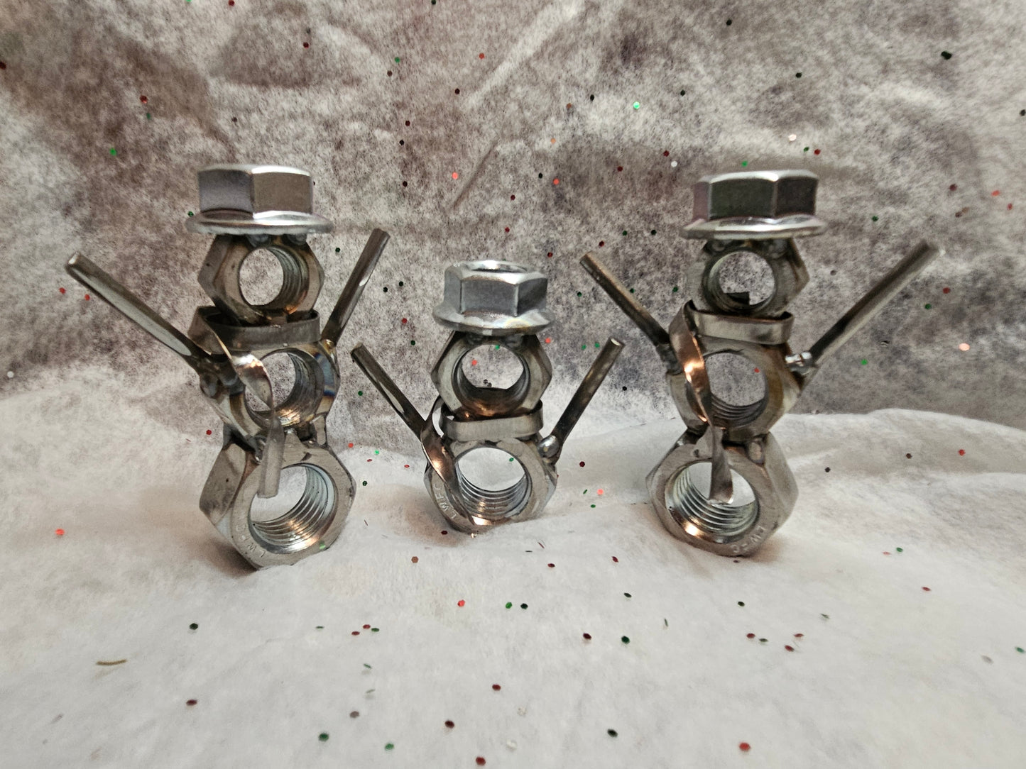 Metal Snowman, Snowman Family, Snowman Decoration, Snowman Gift, Nuts and Bolts Snowman