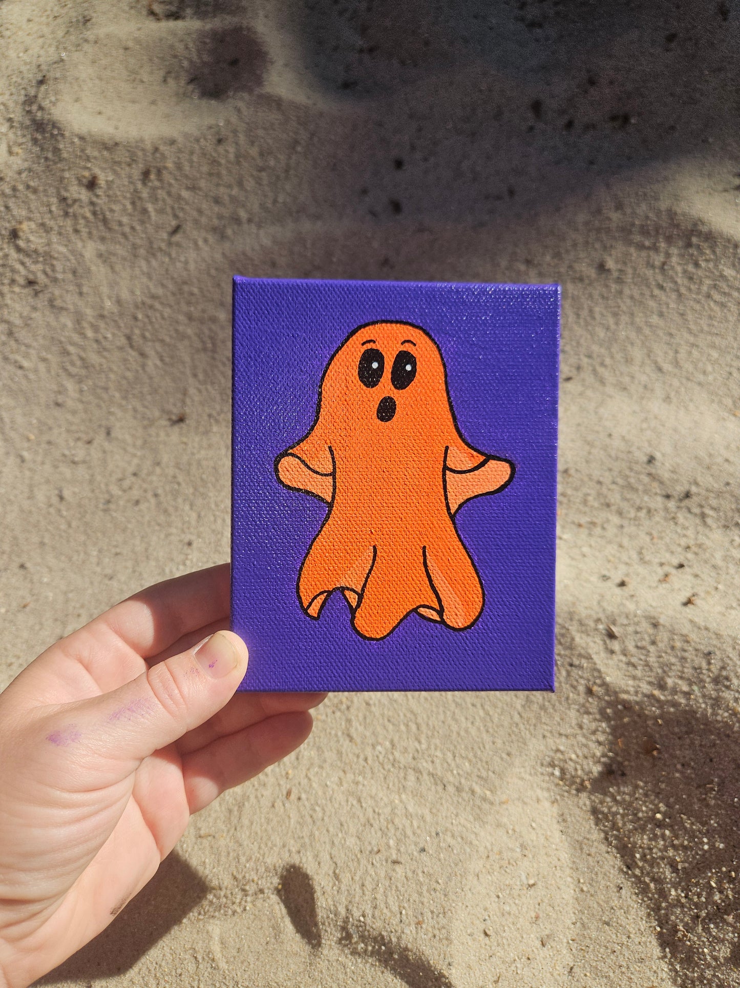 Purple Ghost Painting, Halloween Ghost Painting, Halloween decor, Ghost Decor