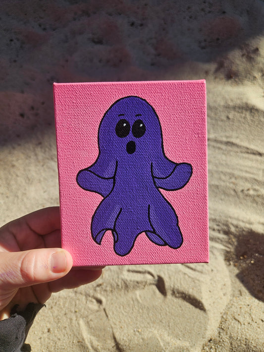 Purple Ghost Painting, Halloween Ghost Painting, Halloween decor, Ghost Decor