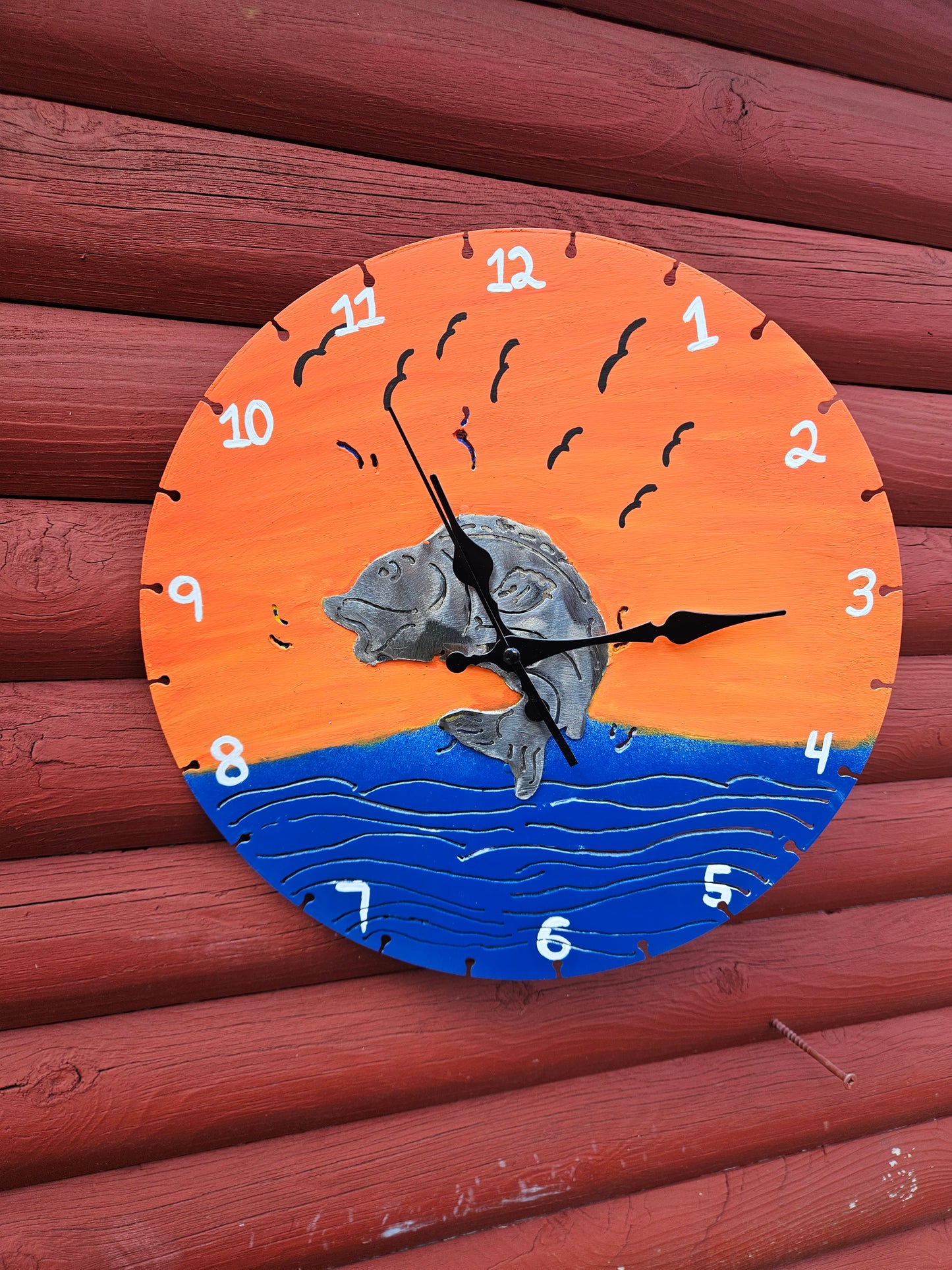 Re Purposed Saw Blade Fish Clock
