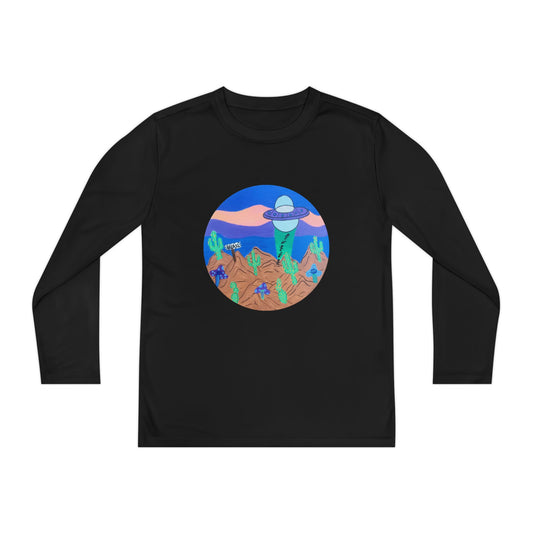 Youth Long Sleeve Tee — Desert UFO Graphic