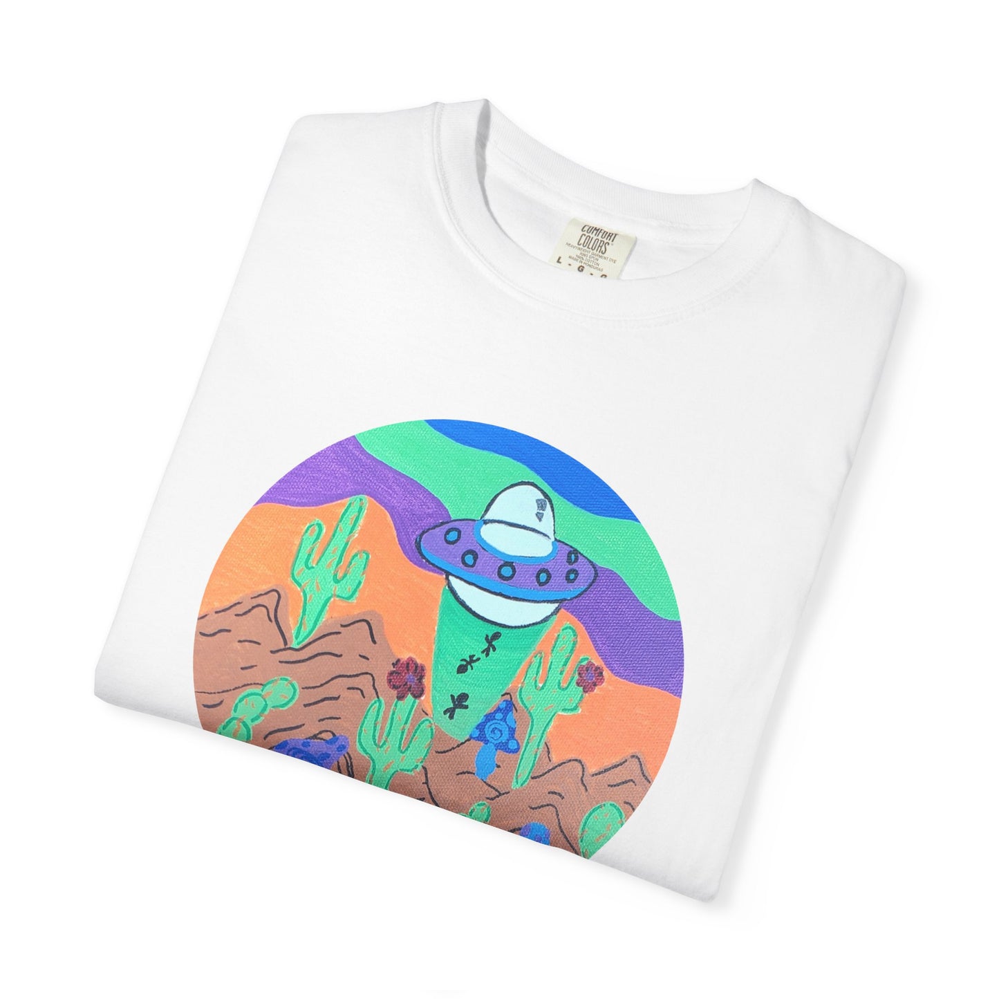 Alien Desert UFO T-Shirt — Retro Cactus Southwestern Graphic Tee