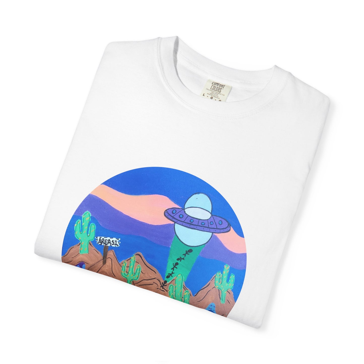 Desert UFO T-Shirt — Retro Alien Cactus Graphic Tee