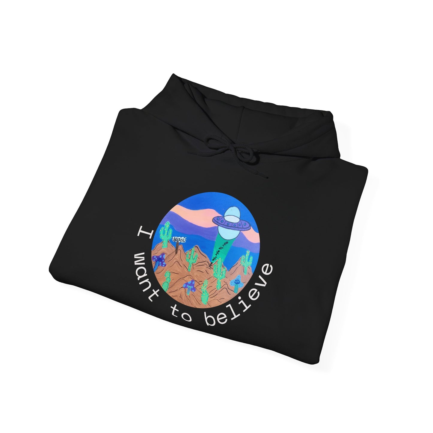 Hoodie - "I Want to Believe" UFO Alien Graphic Hoodie