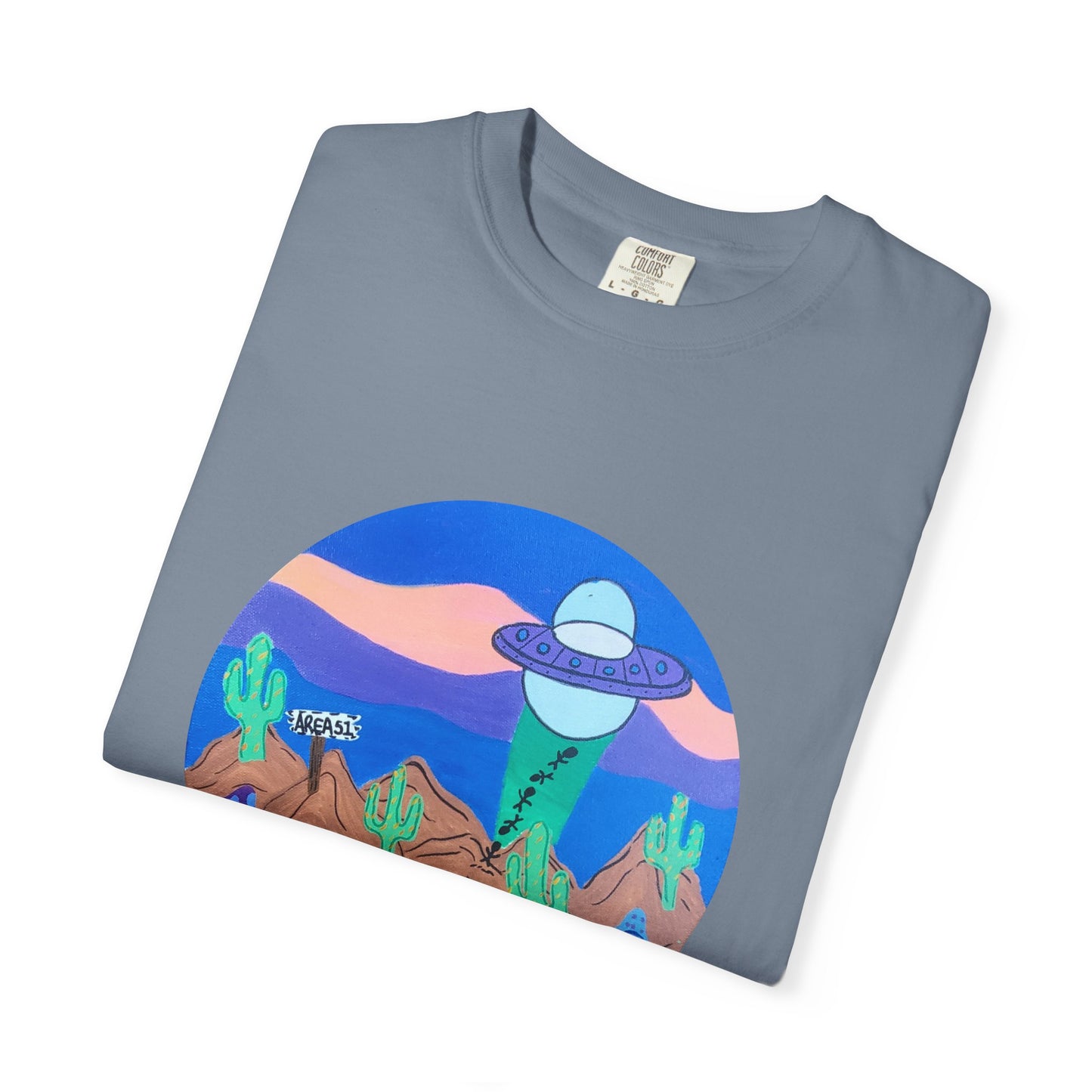 Desert UFO T-Shirt — Retro Alien Cactus Graphic Tee