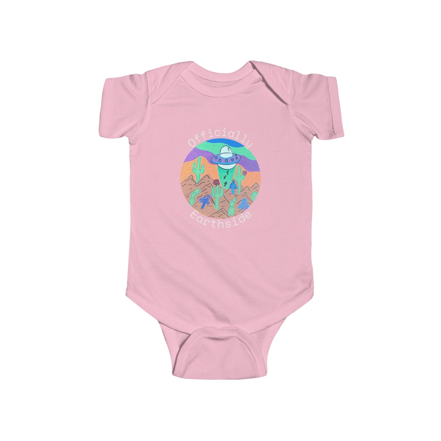 Desert UFO Baby Bodysuit — Cute Alien Nursery Graphic Infant Onesie