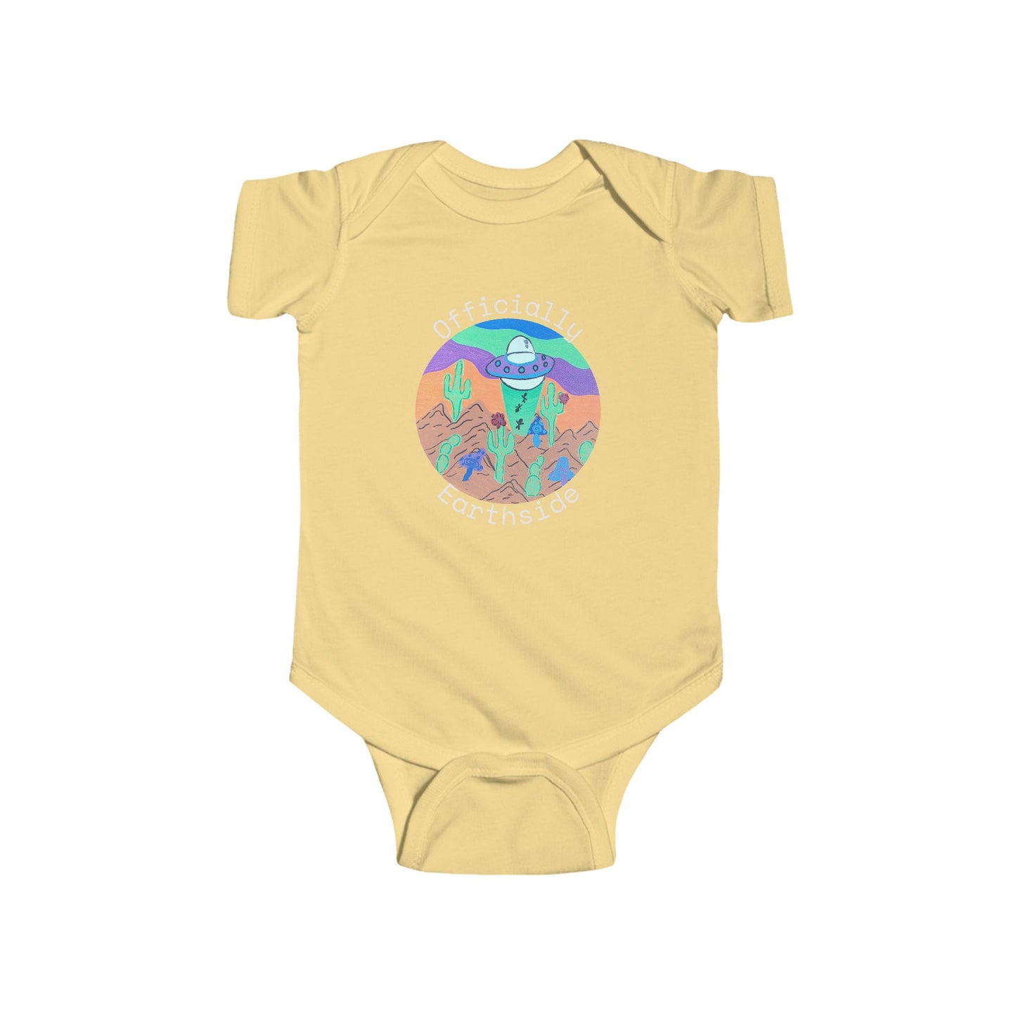 Desert UFO Baby Bodysuit — Cute Alien Nursery Graphic Infant Onesie