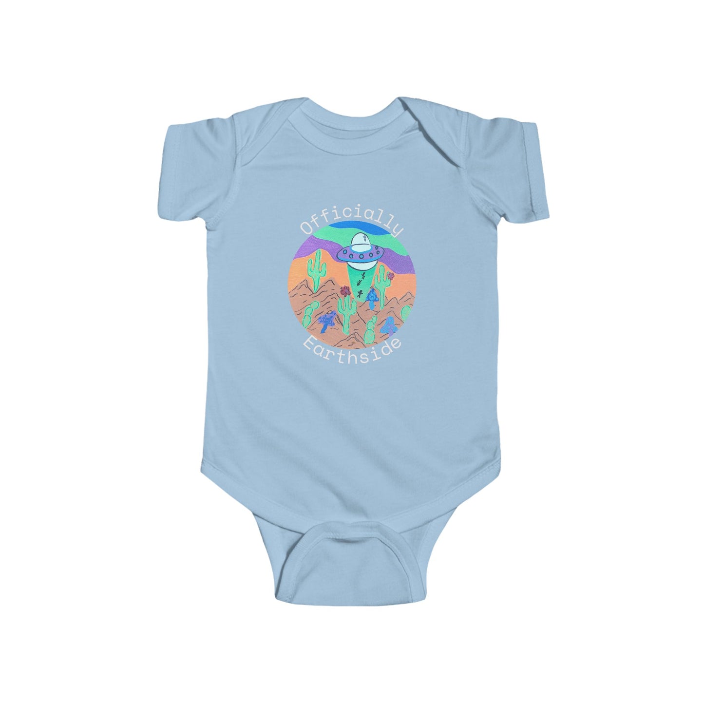Desert UFO Baby Bodysuit — Cute Alien Nursery Graphic Infant Onesie