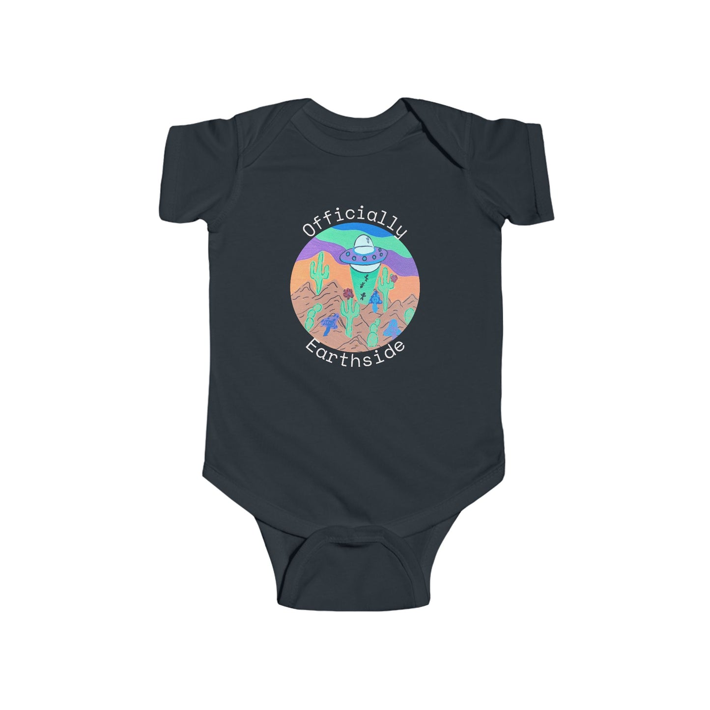 Desert UFO Baby Bodysuit — Cute Alien Nursery Graphic Infant Onesie