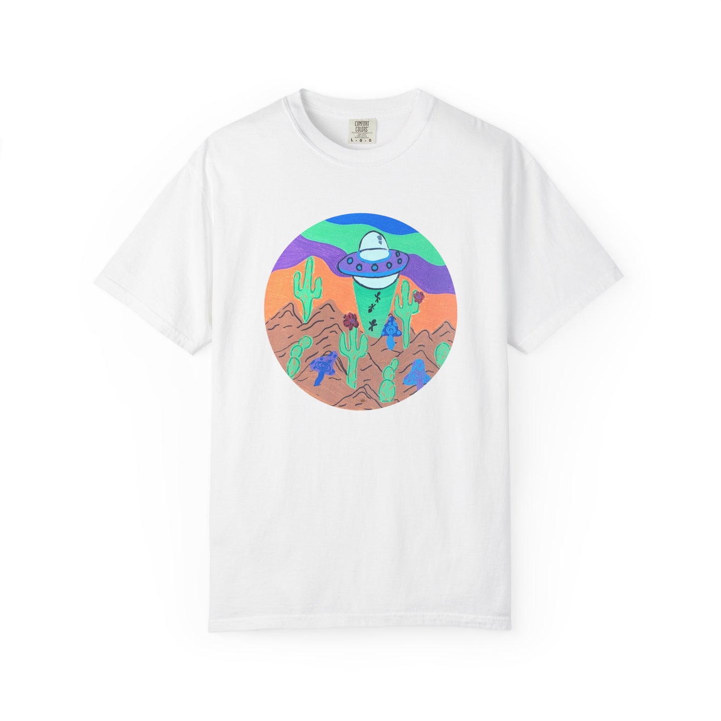 Alien Desert UFO T-Shirt — Retro Cactus Southwestern Graphic Tee