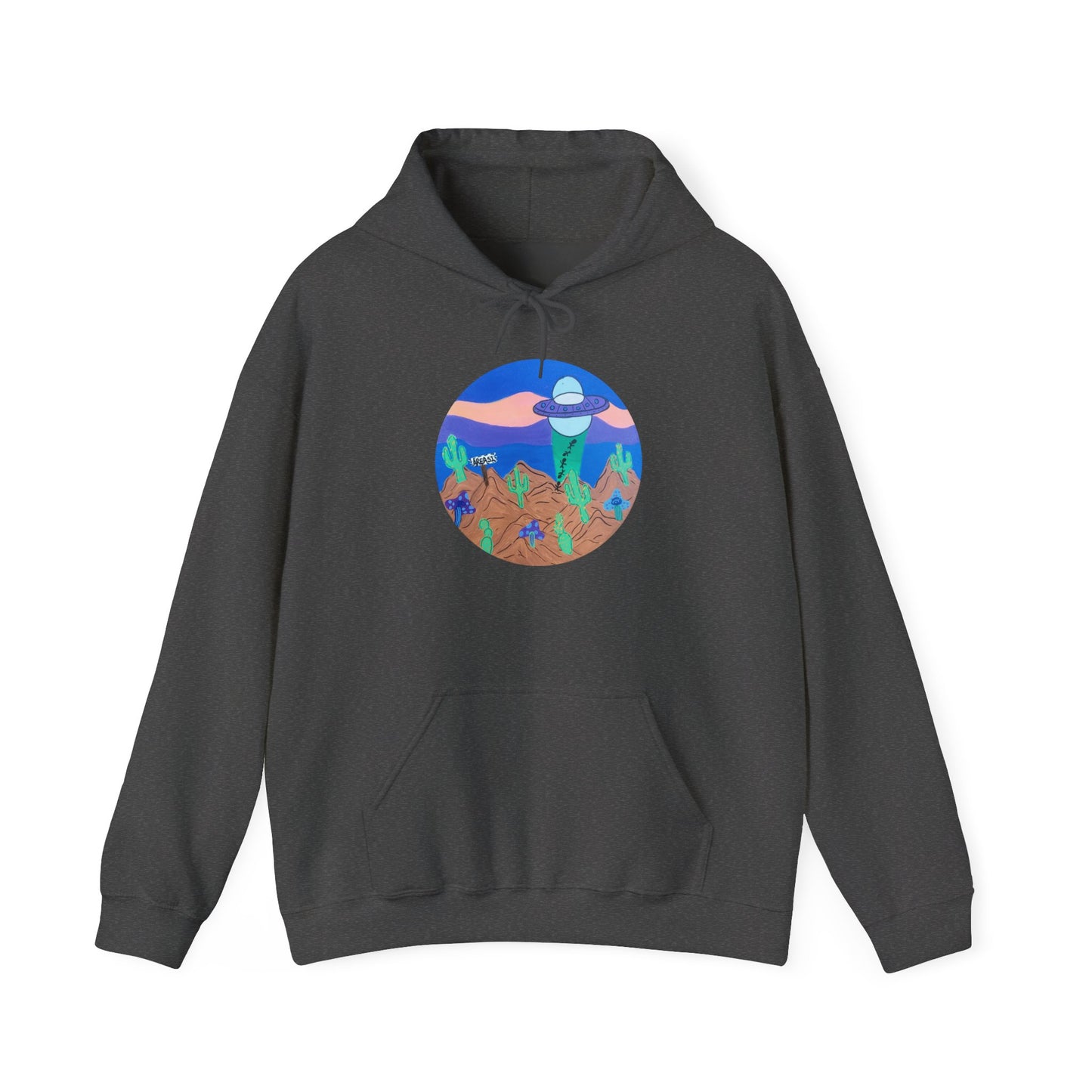 Hoodie — Retro Desert UFO Graphic Pullover