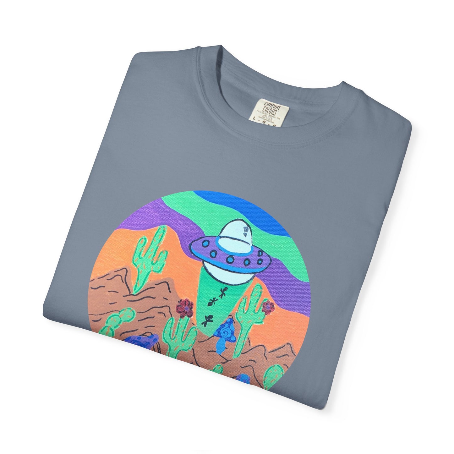 Alien Desert UFO T-Shirt — Retro Cactus Southwestern Graphic Tee