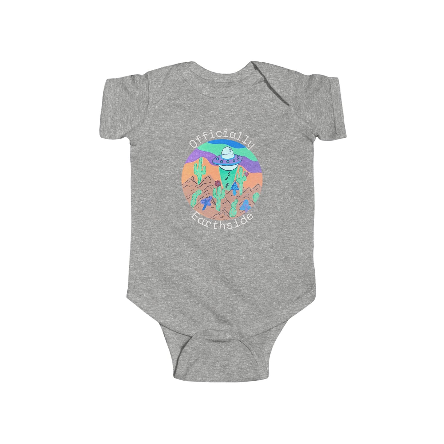 Desert UFO Baby Bodysuit — Cute Alien Nursery Graphic Infant Onesie