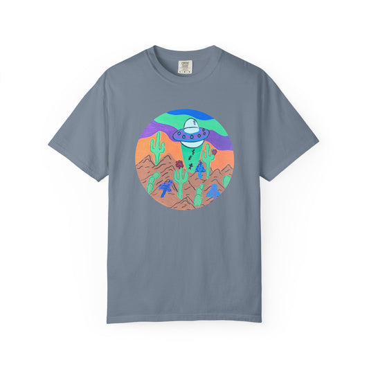 Alien Desert UFO T-Shirt — Retro Cactus Southwestern Graphic Tee