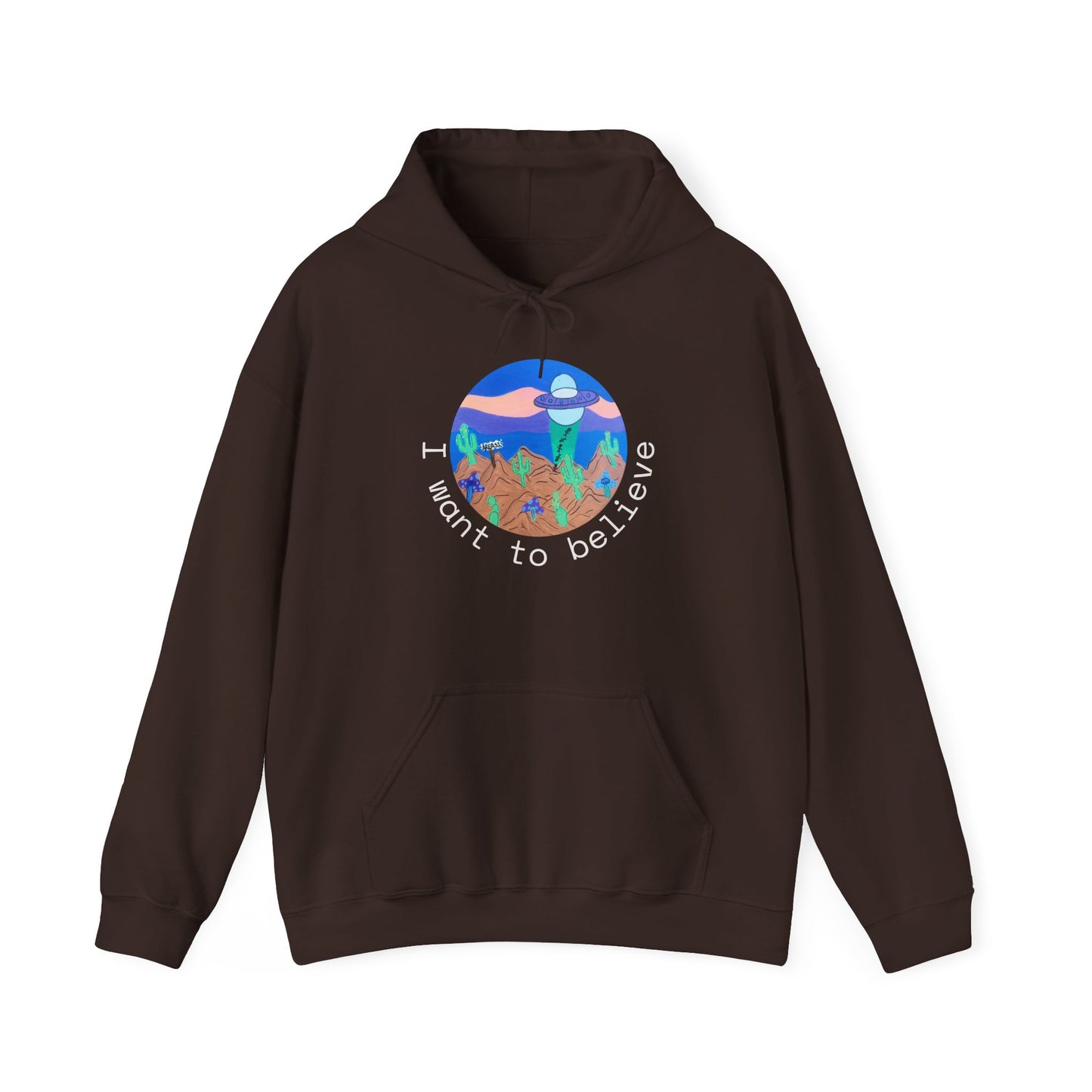 Hoodie - "I Want to Believe" UFO Alien Graphic Hoodie