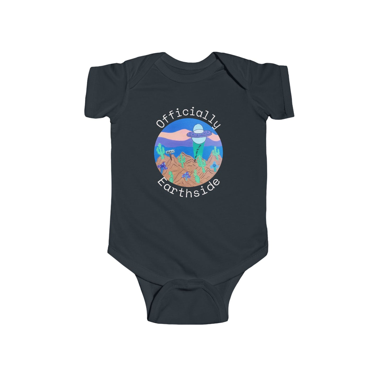 Infant Bodysuit “Officially Earthside” Cute Alien Baby Onesie