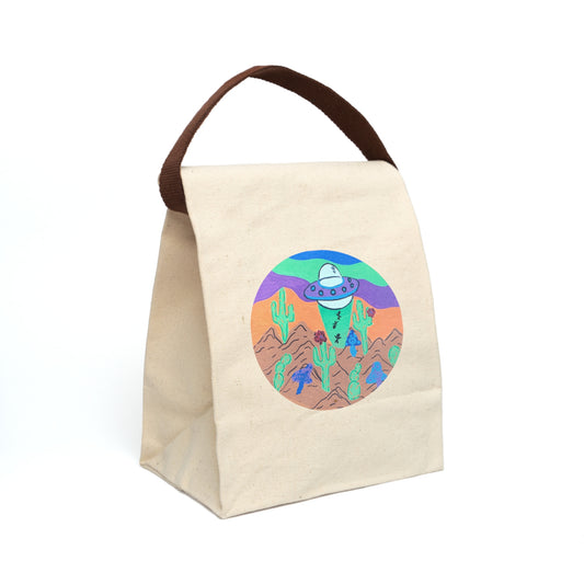 Canvas Lunch Bag — Desert UFO design. Day Tripper Lunch Bag