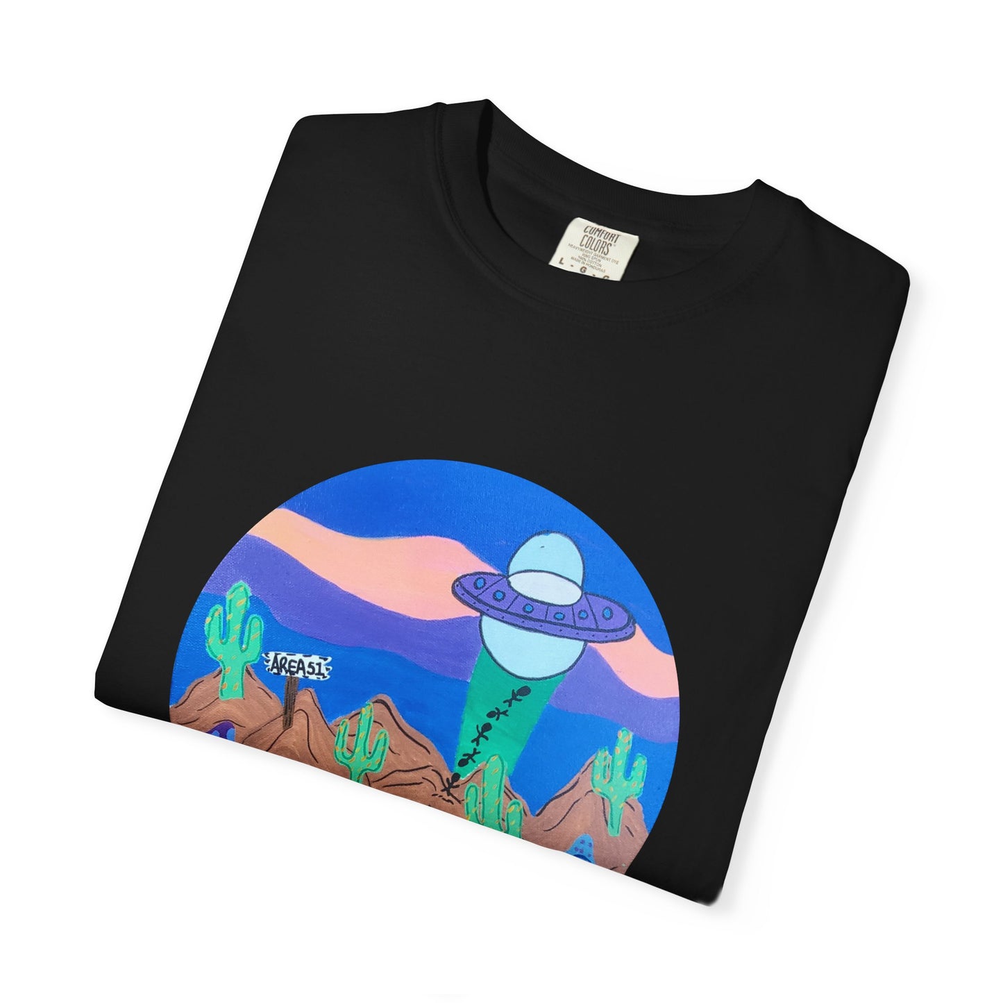 Desert UFO T-Shirt — Retro Alien Cactus Graphic Tee