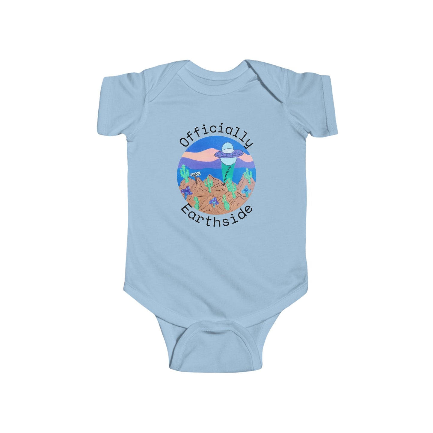Infant Bodysuit “Officially Earthside” Cute Alien Baby Onesie