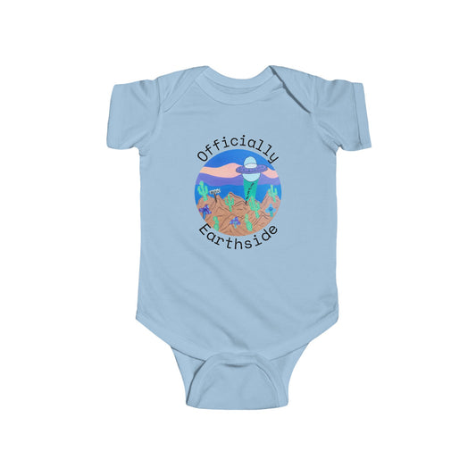 Infant Bodysuit “Officially Earthside” Cute Alien Baby Onesie