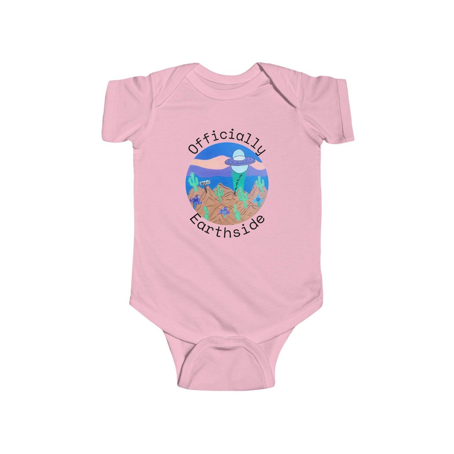 Infant Bodysuit “Officially Earthside” Cute Alien Baby Onesie