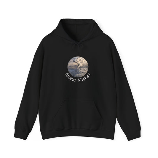 Moonlit Ocean Hoodie – Vintage Wave Circle Graphic Sweatshirt