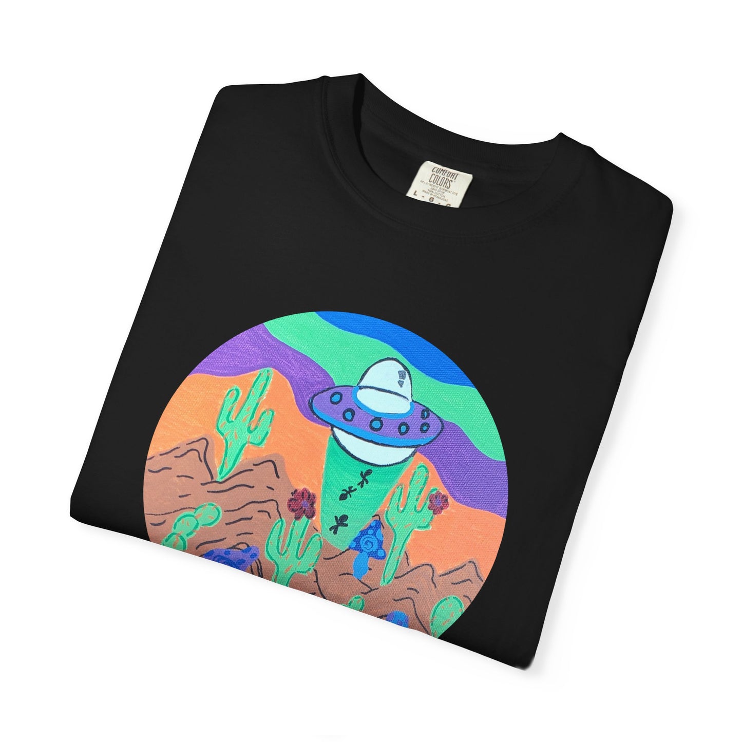 Alien Desert UFO T-Shirt — Retro Cactus Southwestern Graphic Tee