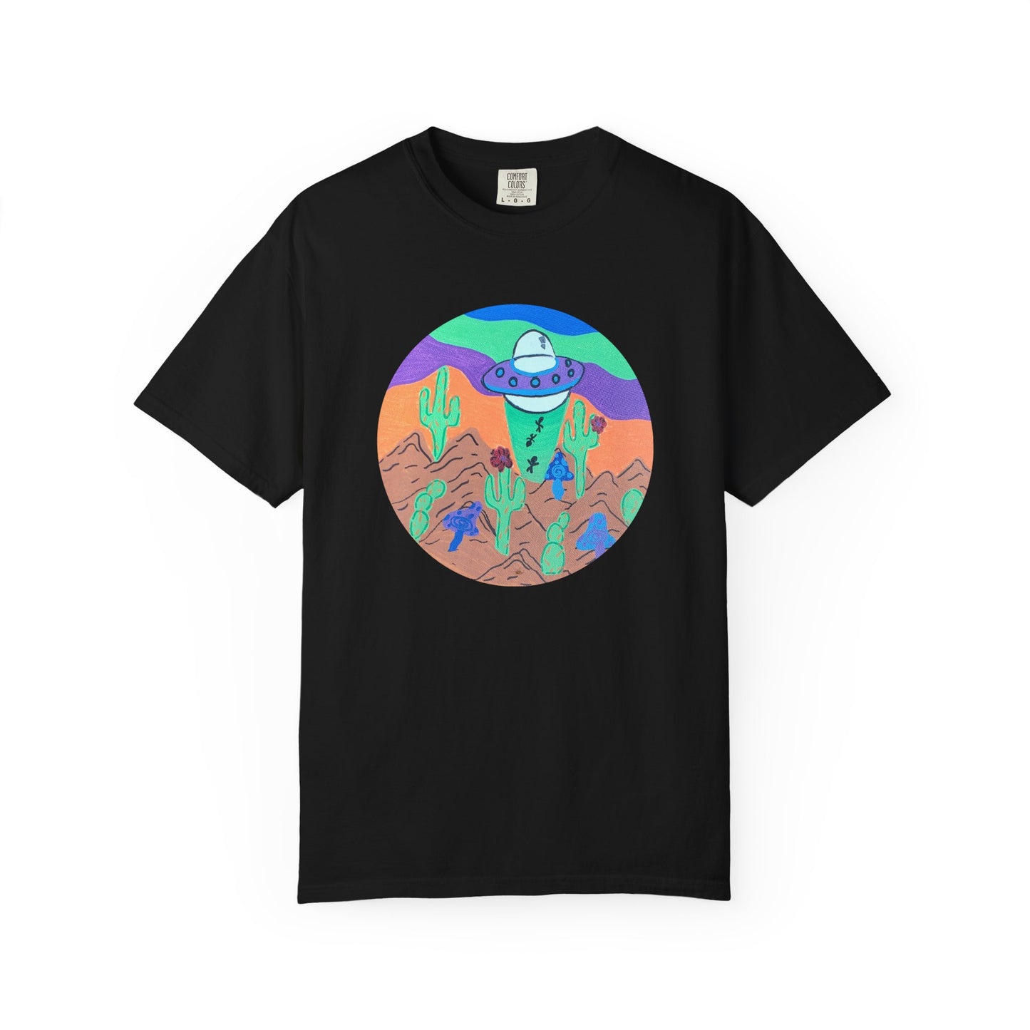 Alien Desert UFO T-Shirt — Retro Cactus Southwestern Graphic Tee