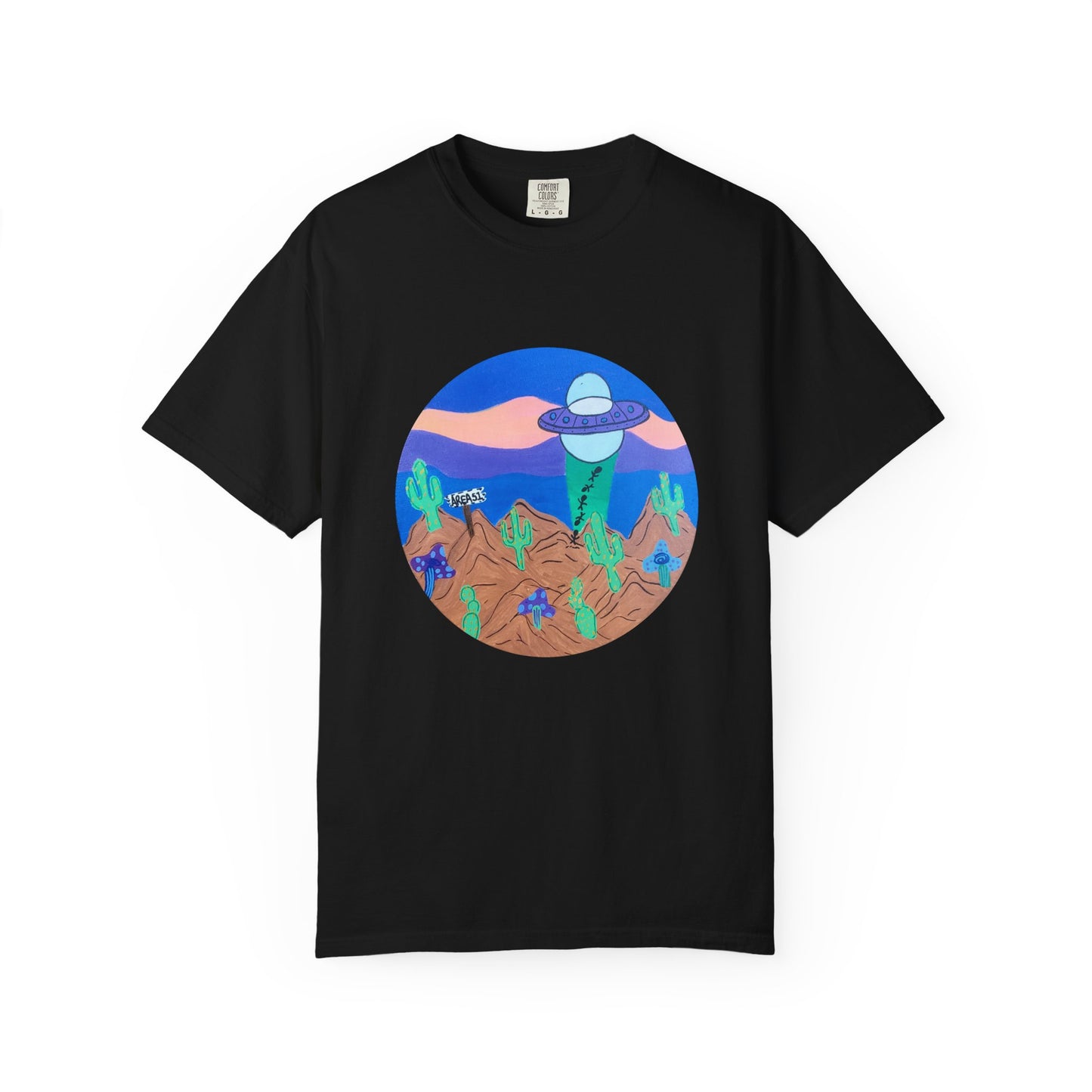 Desert UFO T-Shirt — Retro Alien Cactus Graphic Tee