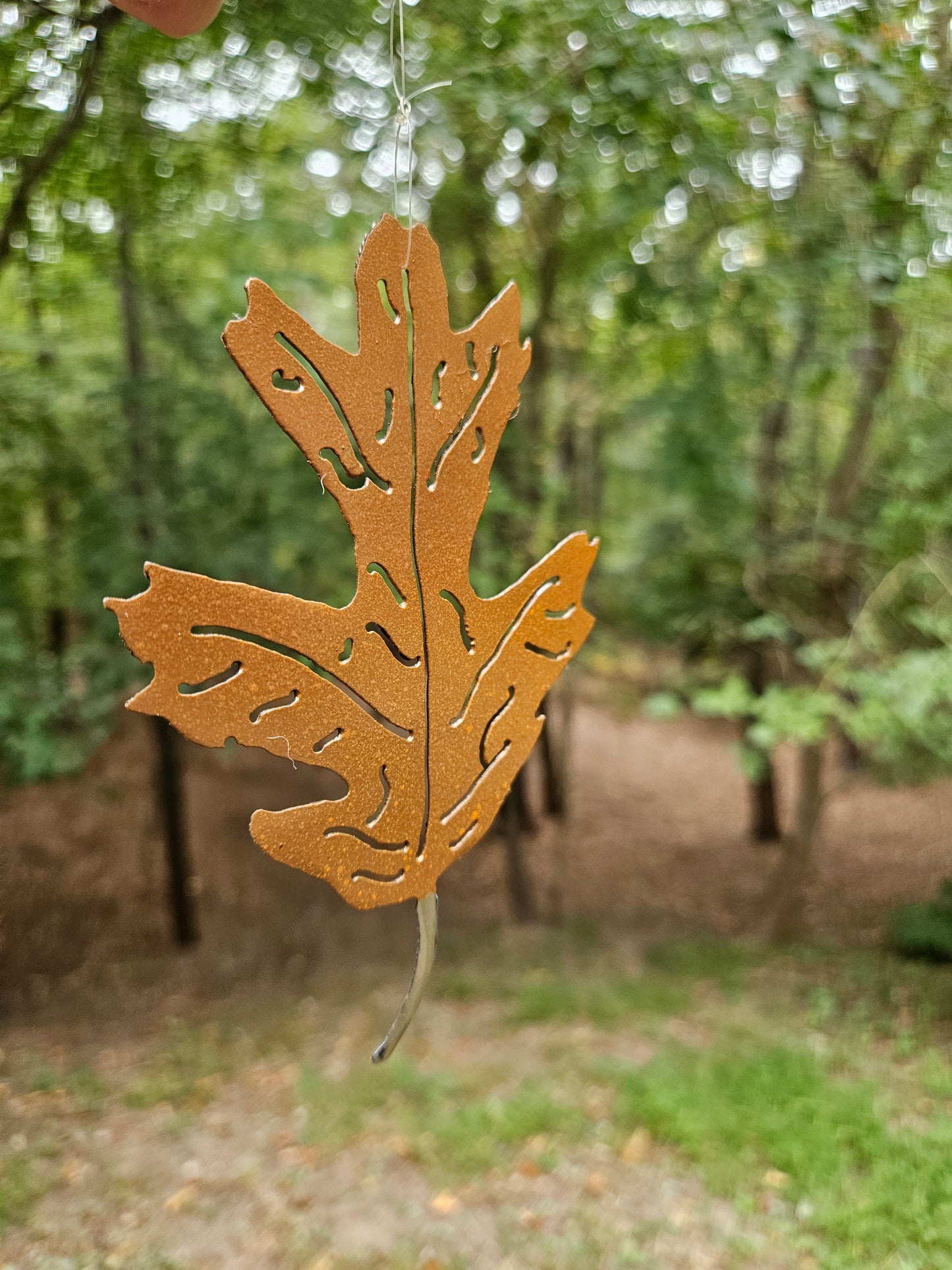 Metal Leaf, Brown Leaf, Leaf Decor, Fall Leaf Hanging, Leaf Sun Catcher