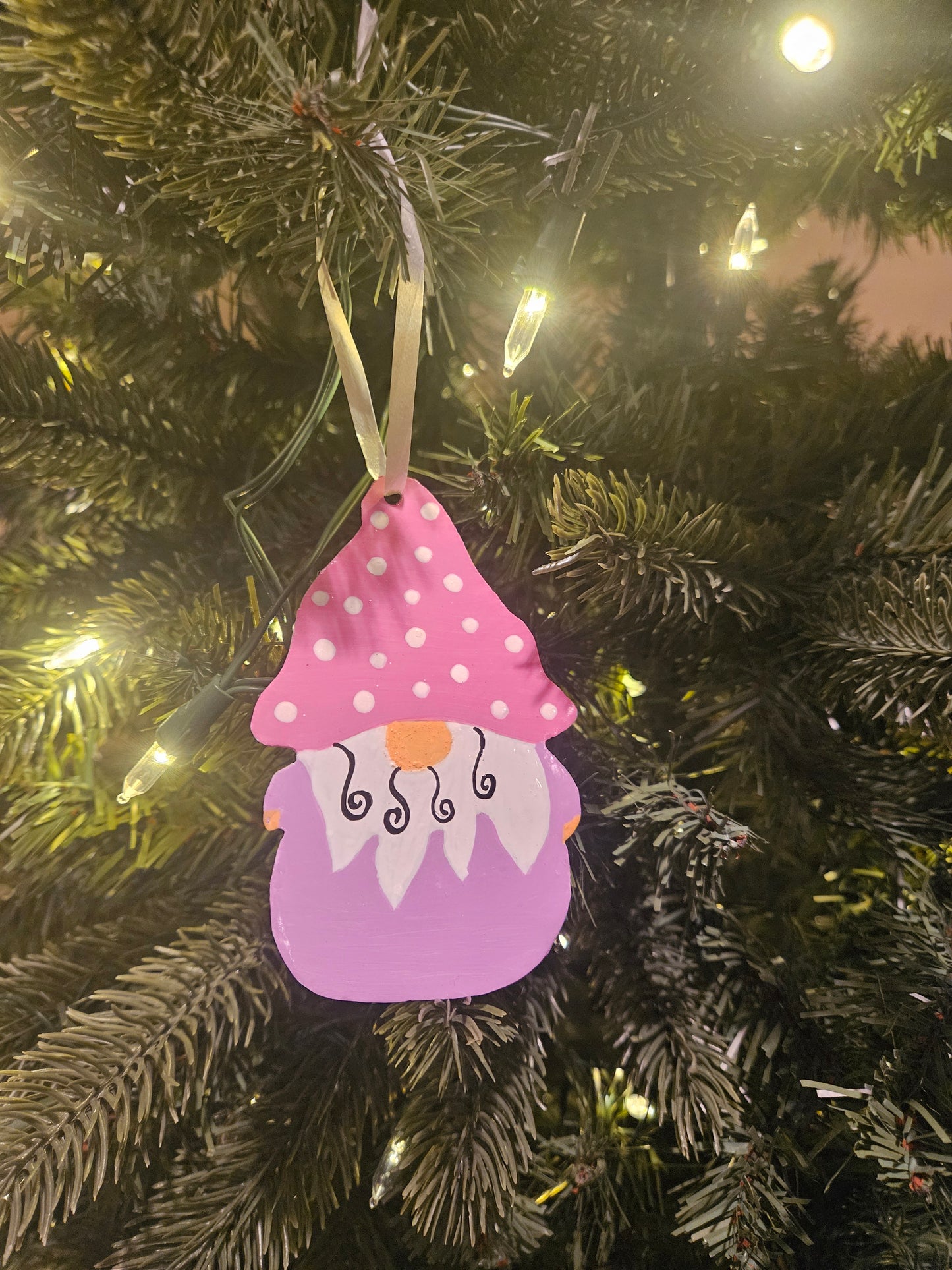 Gnome ornament, Christmas gnome, Gnome gift, Pink Gnome, Purple Gnome, Gift for Her