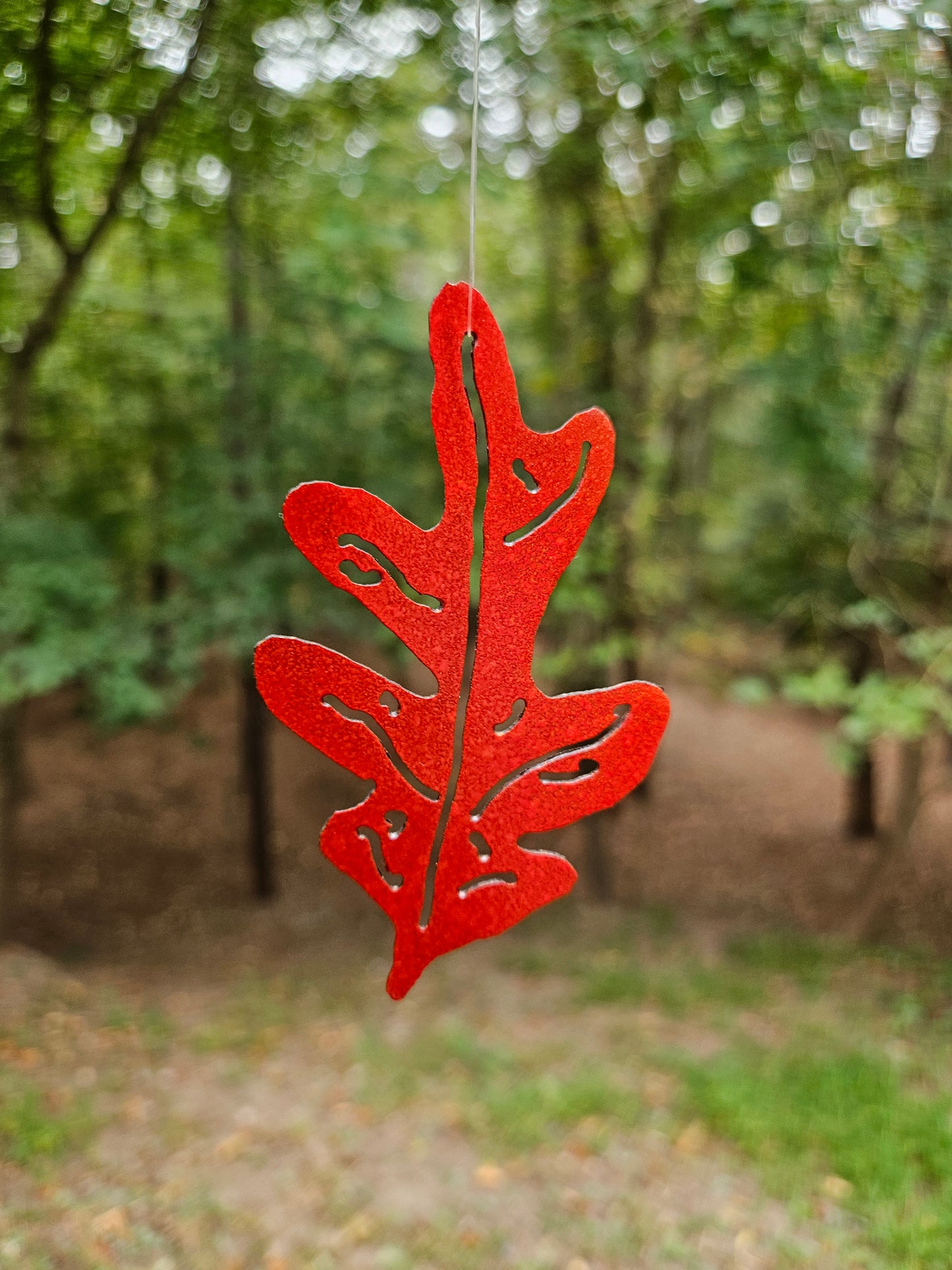 Metal Leaf, Red Metal Leaf, Fall Leaf Decor, Leaf Sun Catcher