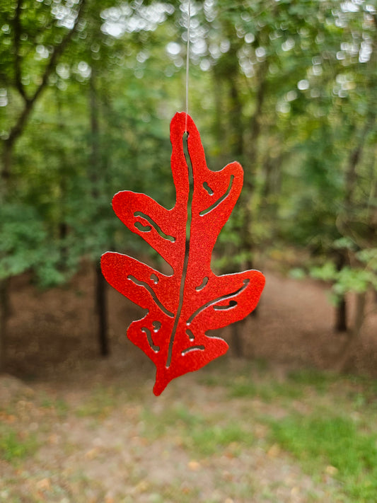 Metal Leaf, Red Metal Leaf, Fall Leaf Decor, Leaf Sun Catcher