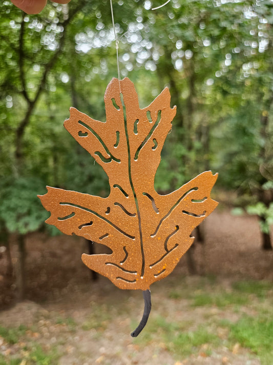 Metal Leaf, Brown Leaf, Leaf Decor, Fall Leaf Hanging, Leaf Sun Catcher