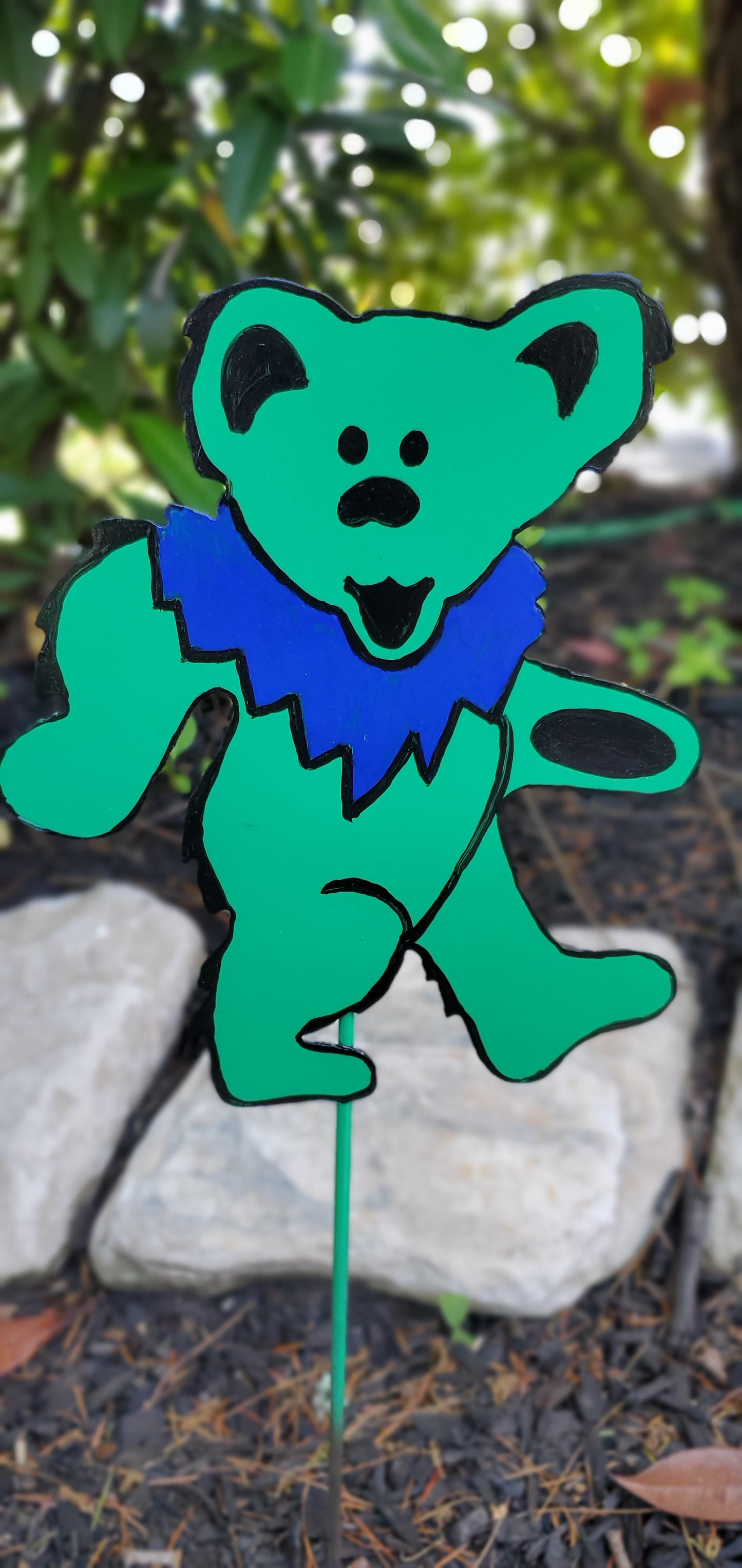 Metal Grateful Dead Bear for garden, Grateful Dead Dancing Bear for Garden