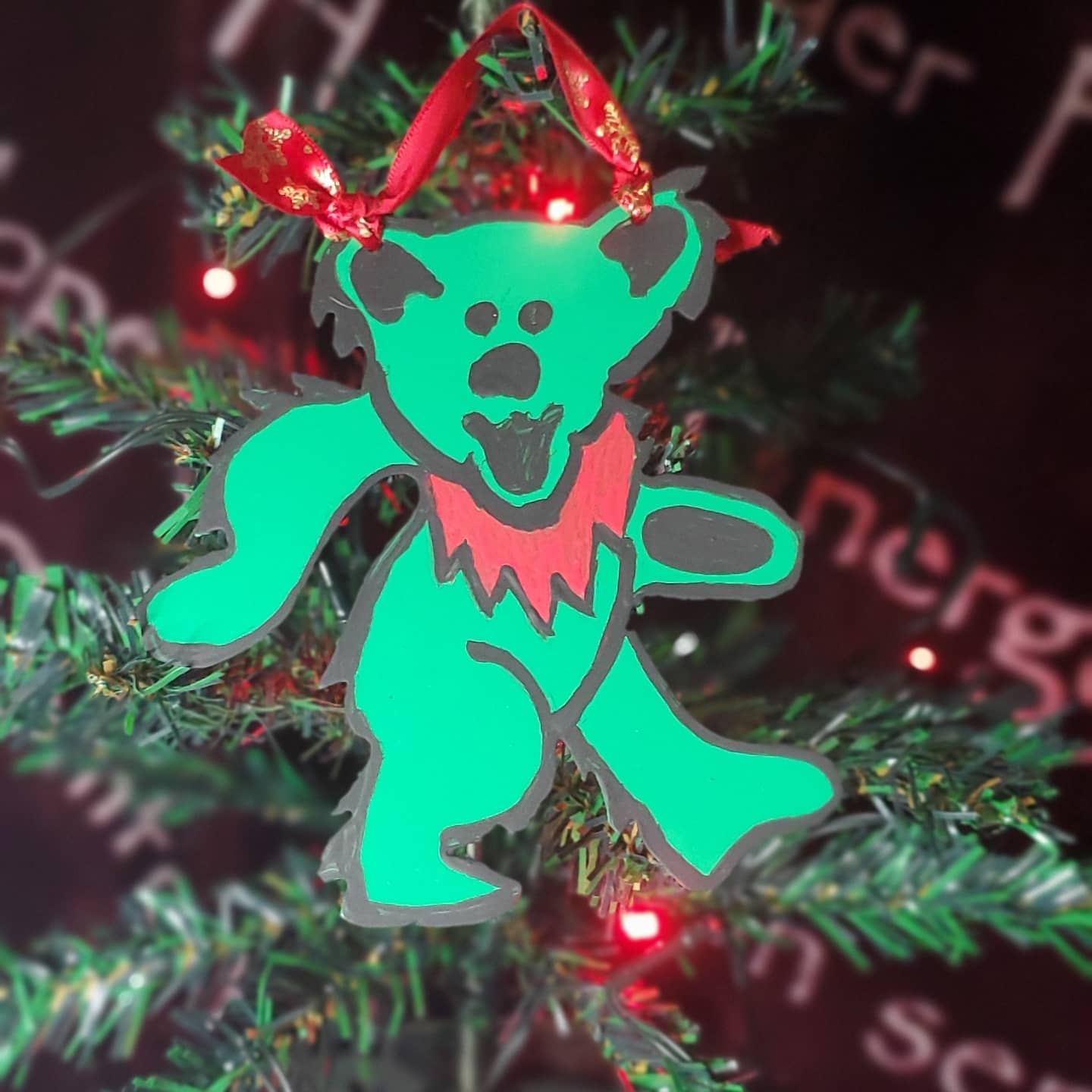 Grateful Dead Bear ornament, Grateful Dead Decor, Small Grateful Dead Bear