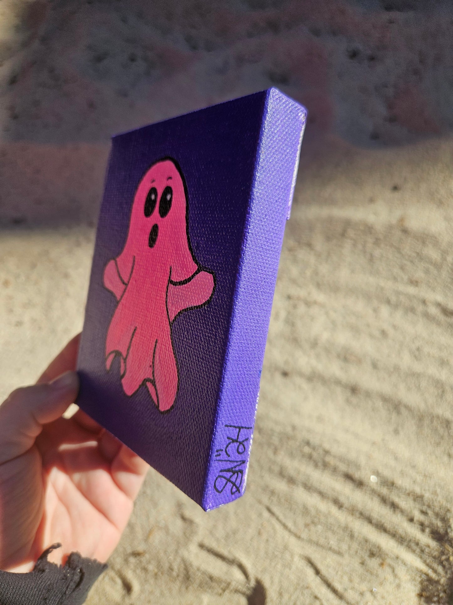 Pink Ghost Painting, Pink Ghost, Halloween Ghost