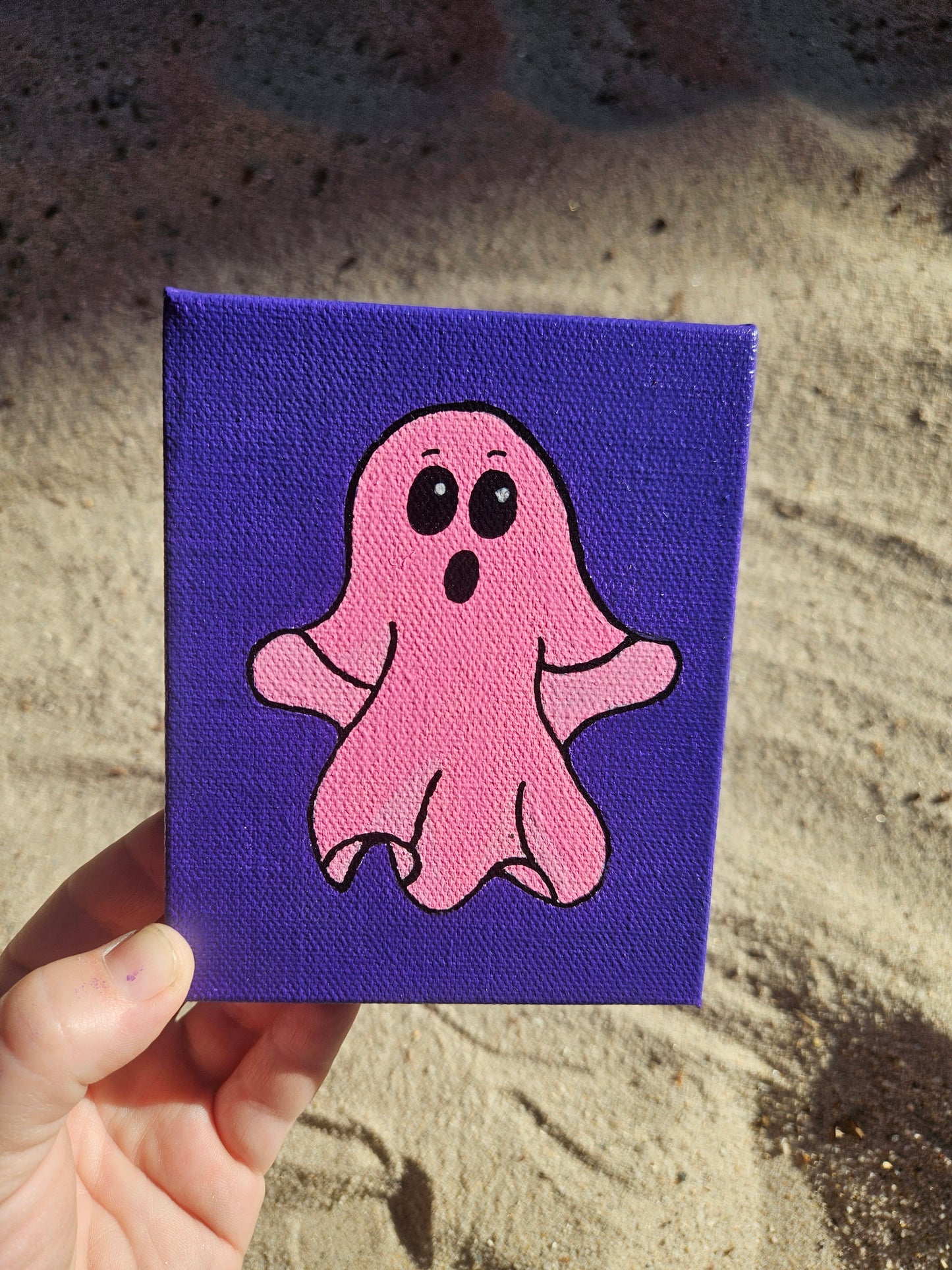 Pink Ghost Painting, Pink Ghost, Halloween Ghost