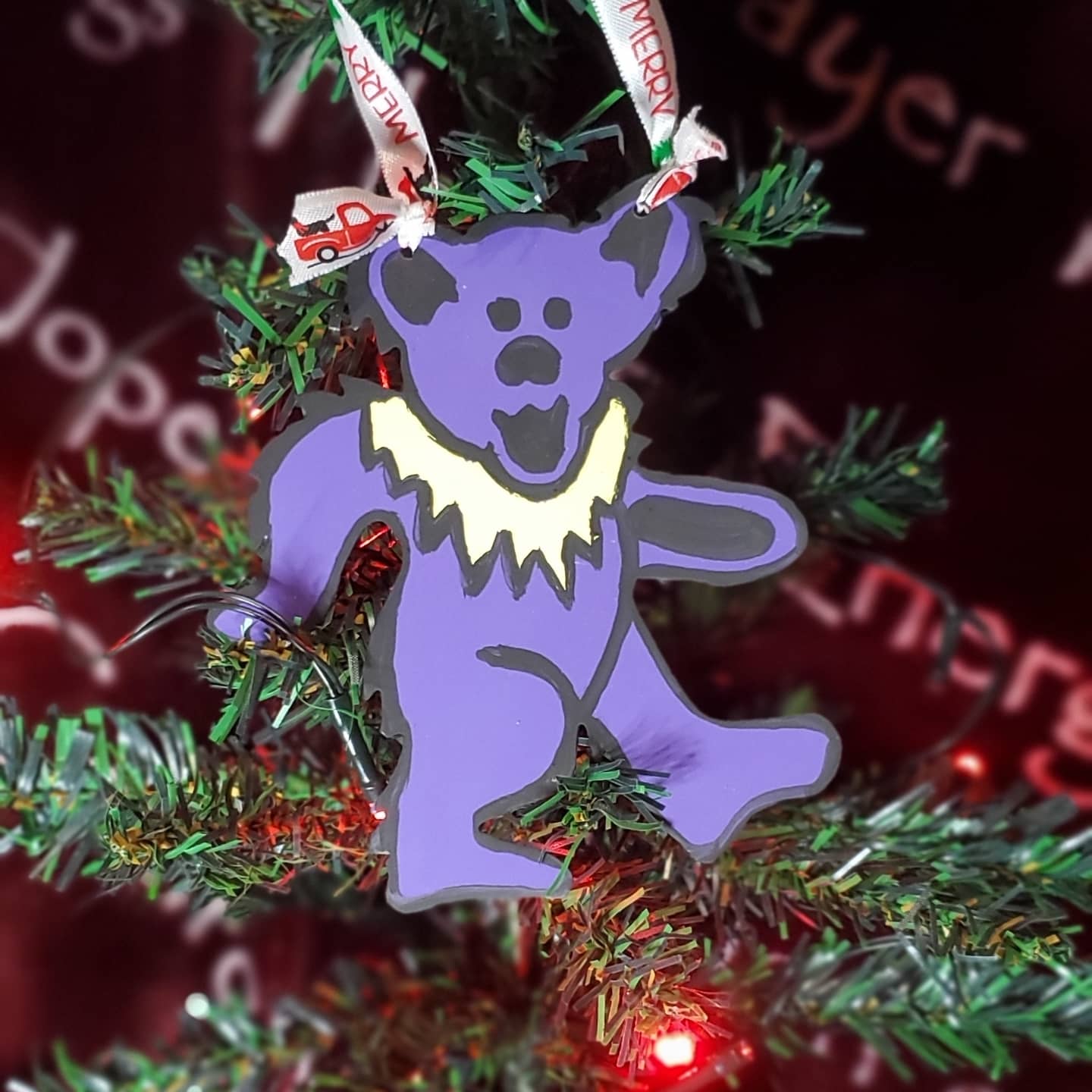 Grateful Dead Bear ornament, Grateful Dead Decor, Small Grateful Dead Bear