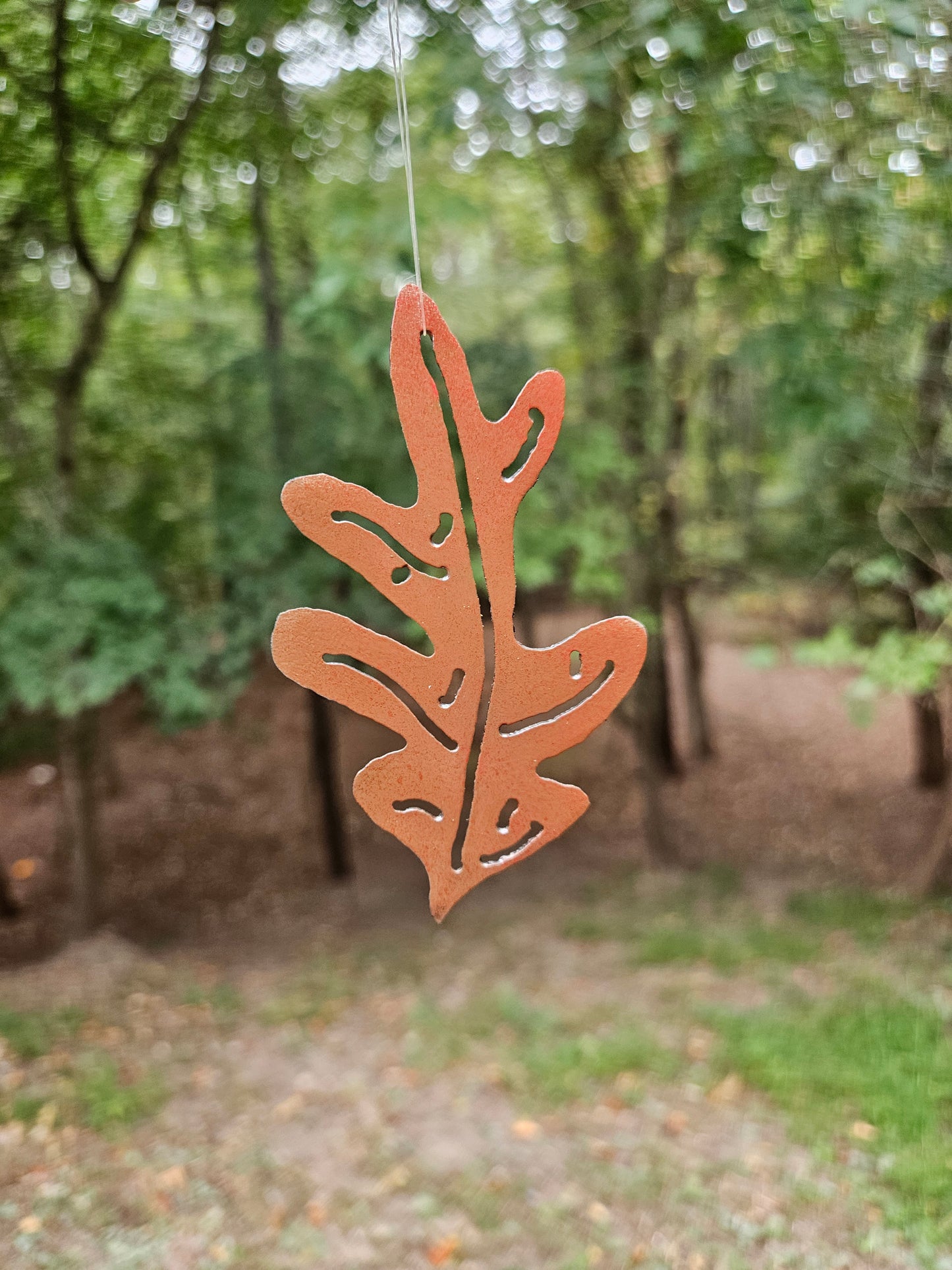 Metal Brown Leaf, Small Leaf decoration, Fall Leaf decor, Leaf Sun Catcher