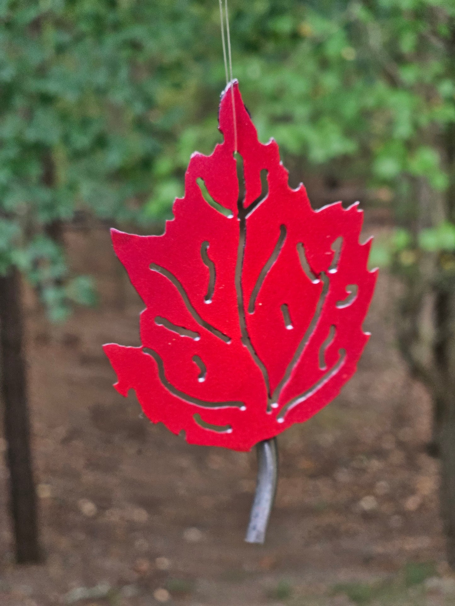 Small Red Leaf, Metal Leaf, Metal leaf Hanging, Leaf Sun Catcher